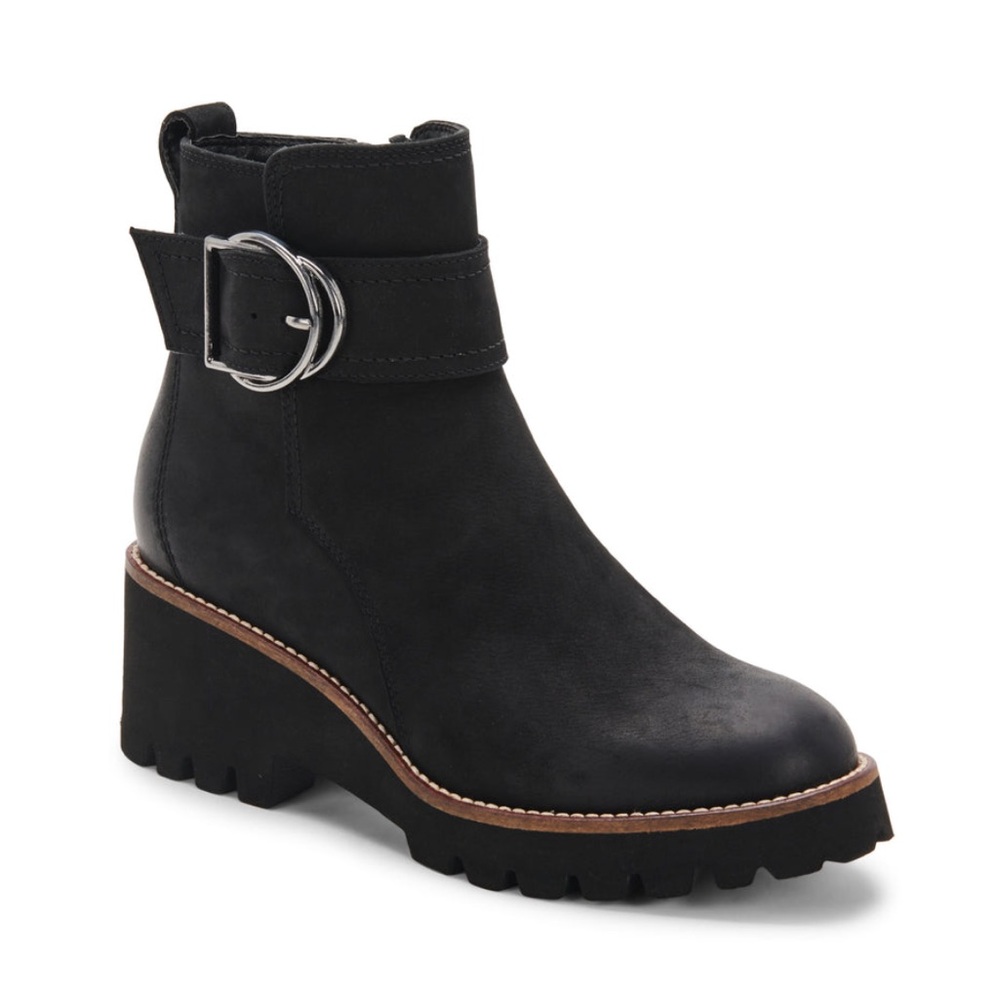 Blondo Waterproof Dagger Bootie In‎ Black Nubuck with Buckle Size 10